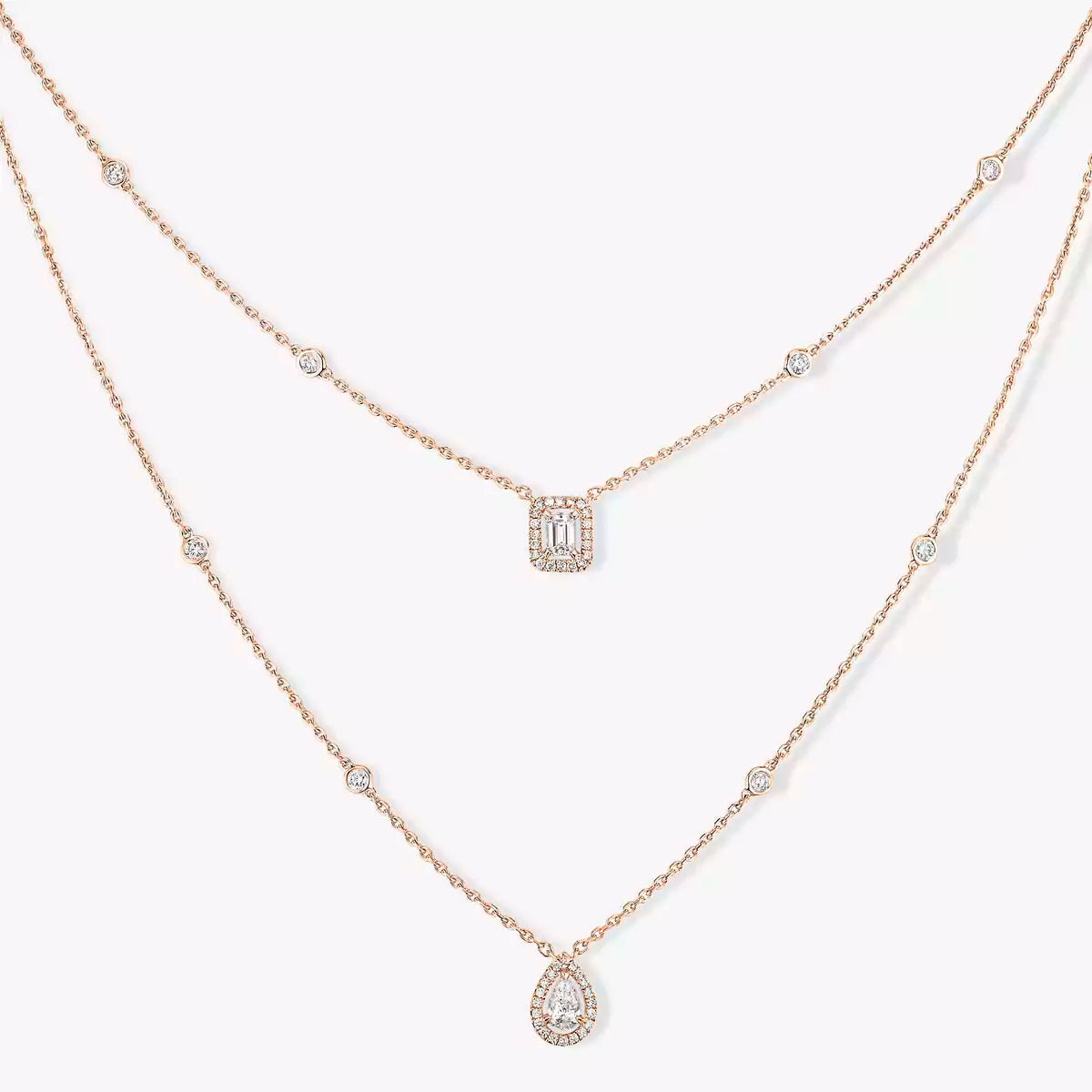 [Polaidi Jewelry]Diamond Necklace My Twin 2 Rows