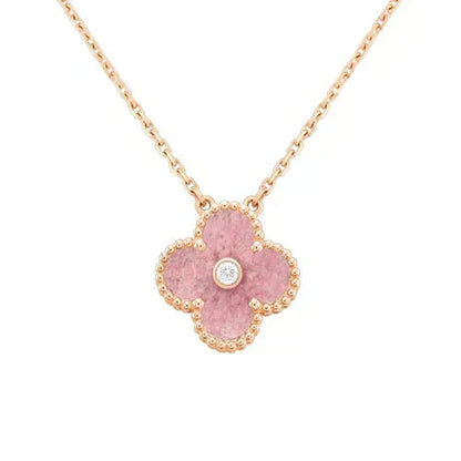 [：Polaidi Jewelry]クローバー 15mm ダイヤモンド ロードナイト ネックレス