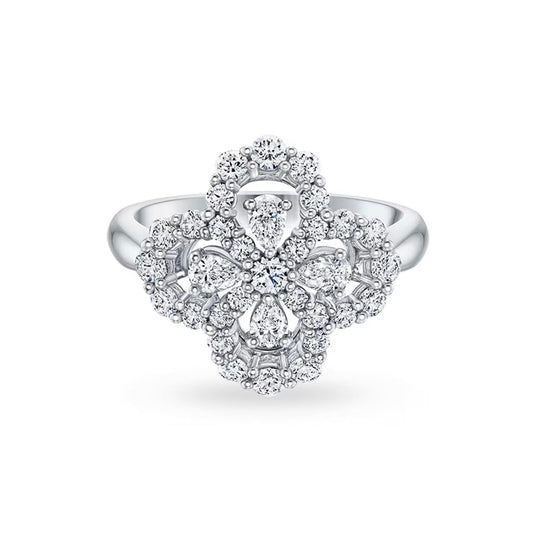 [Polaidi Jewelry]LOOP RING FULL MOTIF DIAMOND 16MM SILVE