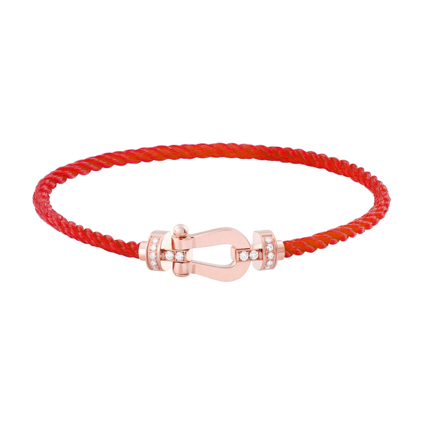 [Polaidi Jewelry]FORCE 10 HALF DIAMOND PINK GOLD RED CORDERI LARGE AND MEDIUM MODEL