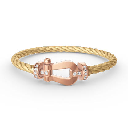 [：Polaidi Jewelry]FORCE LARGE HORSESHOE HALF DIAMOND BRACELET ROSE GOLD