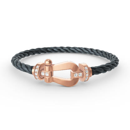 [Polaidi Jewelry]FORCE LARGE HORSESHOE HALF DIAMOND BRACELET ROSE GOLD