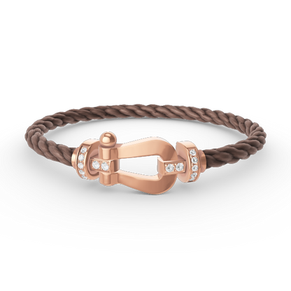 [：Polaidi Jewelry]FORCE LARGE HORSESHOE HALF DIAMOND BRACELET ROSE GOLD