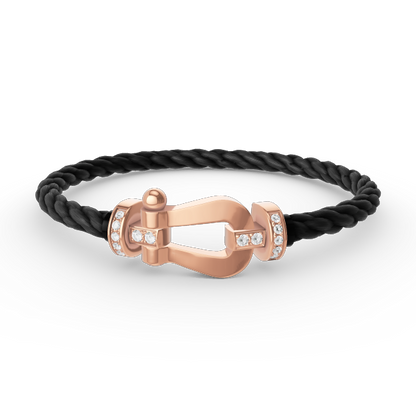 [Polaidi Jewelry]FORCE LARGE HORSESHOE HALF DIAMOND BRACELET ROSE GOLD