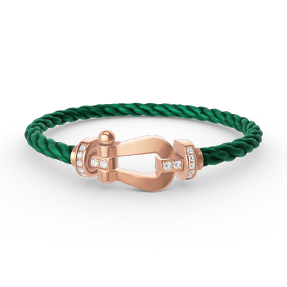 [Polaidi Jewelry]FORCE LARGE HORSESHOE HALF DIAMOND BRACELET ROSE GOLD