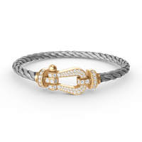 [Perlaura Jewelry ]FORCE LARGE HORSESHOE FULL DIAMOND BRACELET GOLD