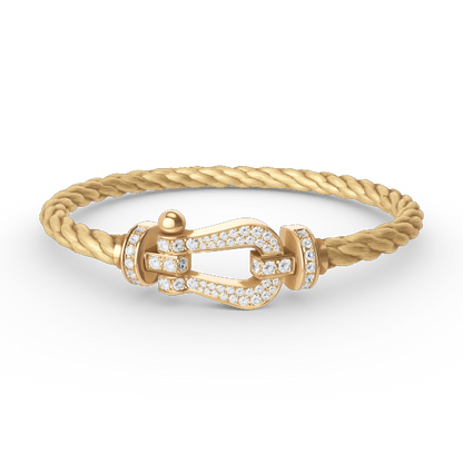 [Polaidi Jewelry]FORCE LARGE HORSESHOE FULL DIAMOND BRACELET GOLD