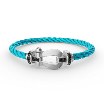 [：Polaidi Jewelry]FORCE LARGE HORSESHOE BLACK DIAMOND BRACELET SILVER