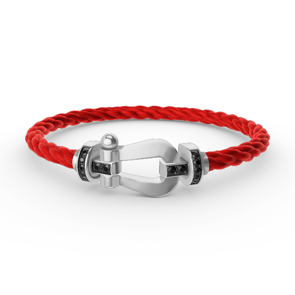 [Polaidi Jewelry]FORCE LARGE HORSESHOE BLACK DIAMOND BRACELET SILVER