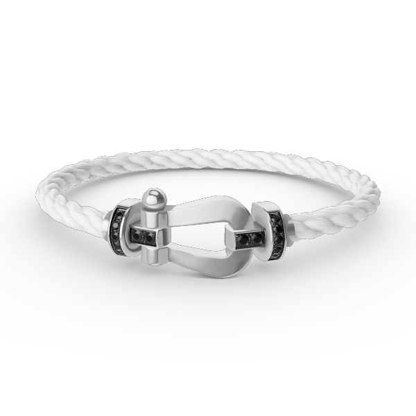 [Polaidi Jewelry]FORCE LARGE HORSESHOE BLACK DIAMOND BRACELET SILVER