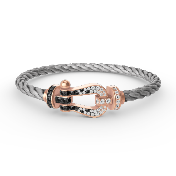 [：Polaidi Jewelry]FORCE LARGE HORSESHOE BLACK WHITE DIAMOND BRACELET ROSE GOLD