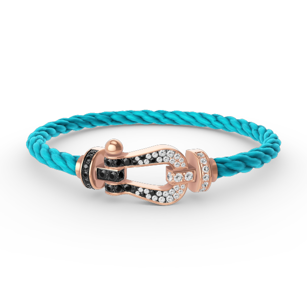 [Polaidi Jewelry]FORCE LARGE HORSESHOE BLACK WHITE DIAMOND BRACELET ROSE GOLD