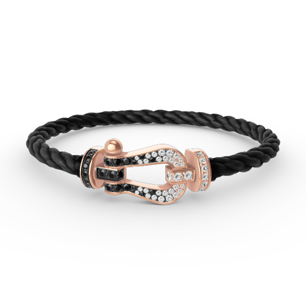 [：Polaidi Jewelry]FORCE LARGE HORSESHOE BLACK WHITE DIAMOND BRACELET ROSE GOLD