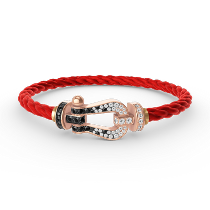 [：Polaidi Jewelry]FORCE LARGE HORSESHOE BLACK WHITE DIAMOND BRACELET ROSE GOLD