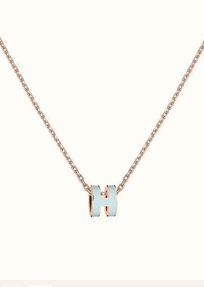 [Polaidi Jewelry]POP H LIGHT BLUE NECKLACE