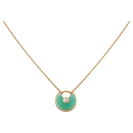 [：Polaidi Jewelry]AMULETTE GOLD MALACHITE NECKLACE