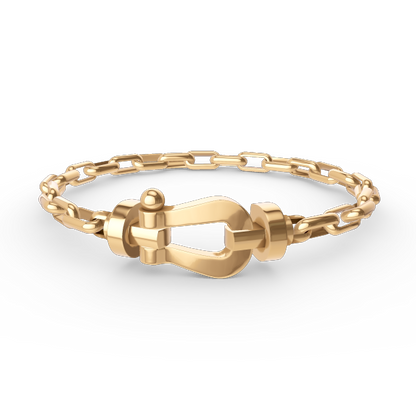 [：Polaidi Jewelry]FORCE LARGE HORSESHOE CLASP  METAL BRACELET
