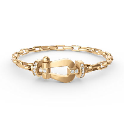 [：Polaidi Jewelry]FORCE LARGE HORSESHOE CLASP  METAL BRACELET