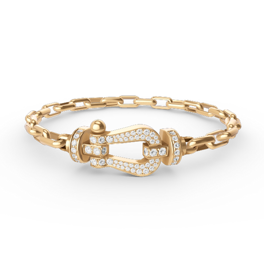 [：Polaidi Jewelry]FORCE LARGE HORSESHOE CLASP  METAL BRACELET
