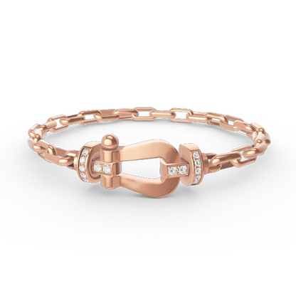 [：Polaidi Jewelry]FORCE LARGE HORSESHOE CLASP  METAL BRACELET