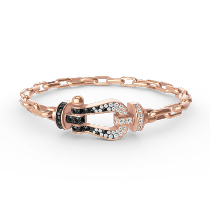 [：Polaidi Jewelry]FORCE LARGE HORSESHOE CLASP  METAL BRACELET