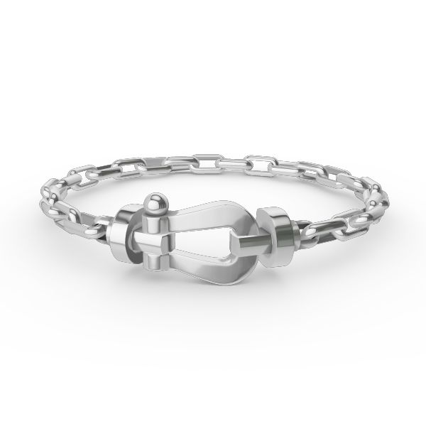 [：Polaidi Jewelry]FORCE LARGE HORSESHOE CLASP  METAL BRACELET