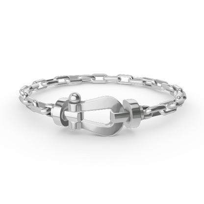 [：Polaidi Jewelry]FORCE LARGE HORSESHOE CLASP  METAL BRACELET