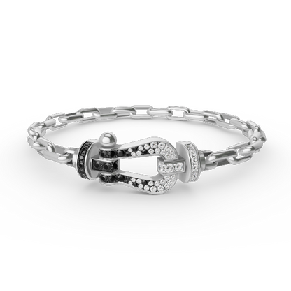[：Polaidi Jewelry]FORCE LARGE HORSESHOE CLASP  METAL BRACELET