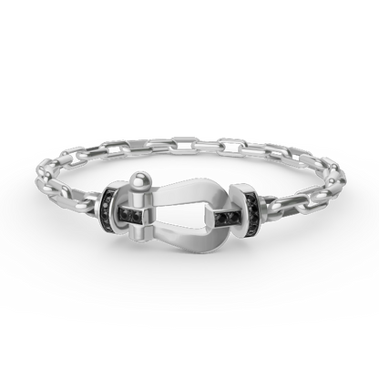 [：Polaidi Jewelry]FORCE LARGE HORSESHOE CLASP  METAL BRACELET