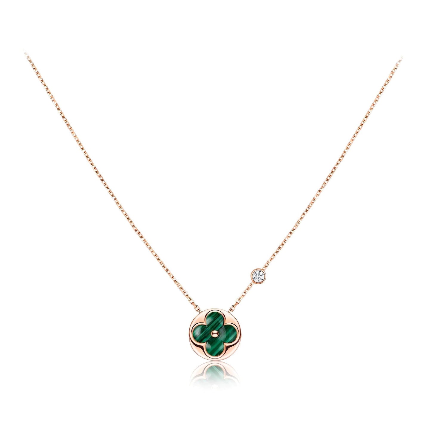 [Polaidi Jewelry]SUN PEDANT PINK GOLD 1 DIAMOND NECKLACE
