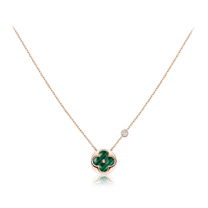 [Polaidi Jewelry]SUN PEDANT PINK GOLD 1 DIAMOND NECKLACE