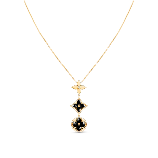 [：Polaidi Jewelry]STAR AND SUN ONYX PINK GOLD NECKLACE