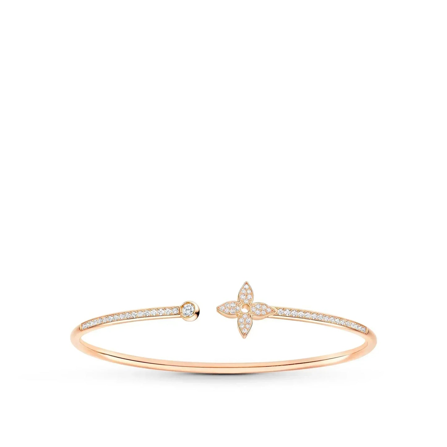 [：Polaidi Jewelry]イディール ピンクゴールド オープン ブレスレット ダイヤモンドパヴェ