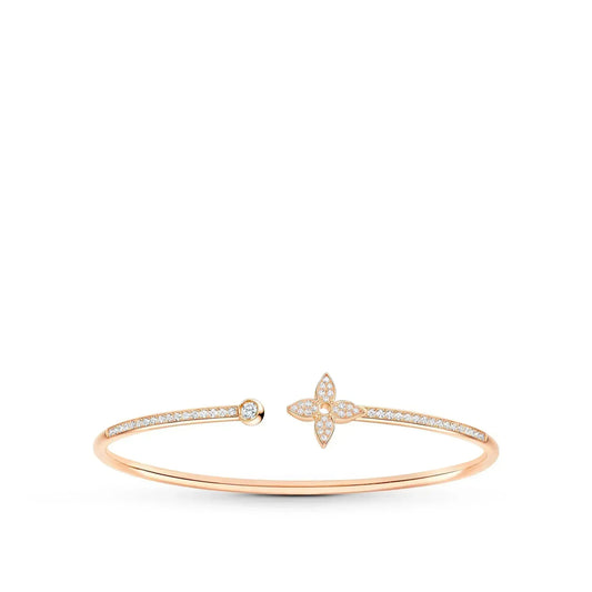 [：Polaidi Jewelry]IDYLLE PINK GOLD OPEN BRACELET DIAMOND PAVED