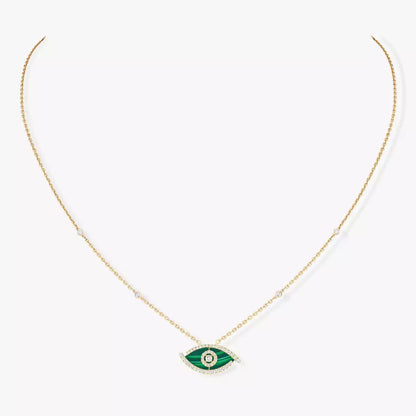 [Polaidi Jewelry]Lucky Eye Diamond Necklace in Rose Gold and Turquoise