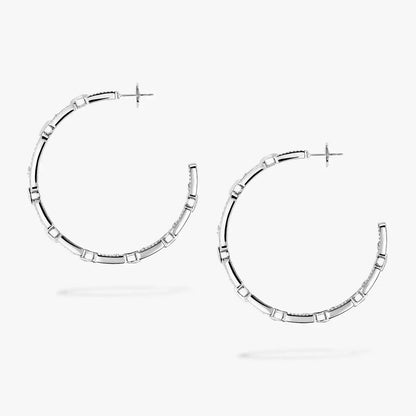 [Polaidi Jewelry]Move Link Diamond Hoop Earrings