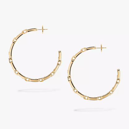 [Polaidi Jewelry]Move Link Diamond Hoop Earrings