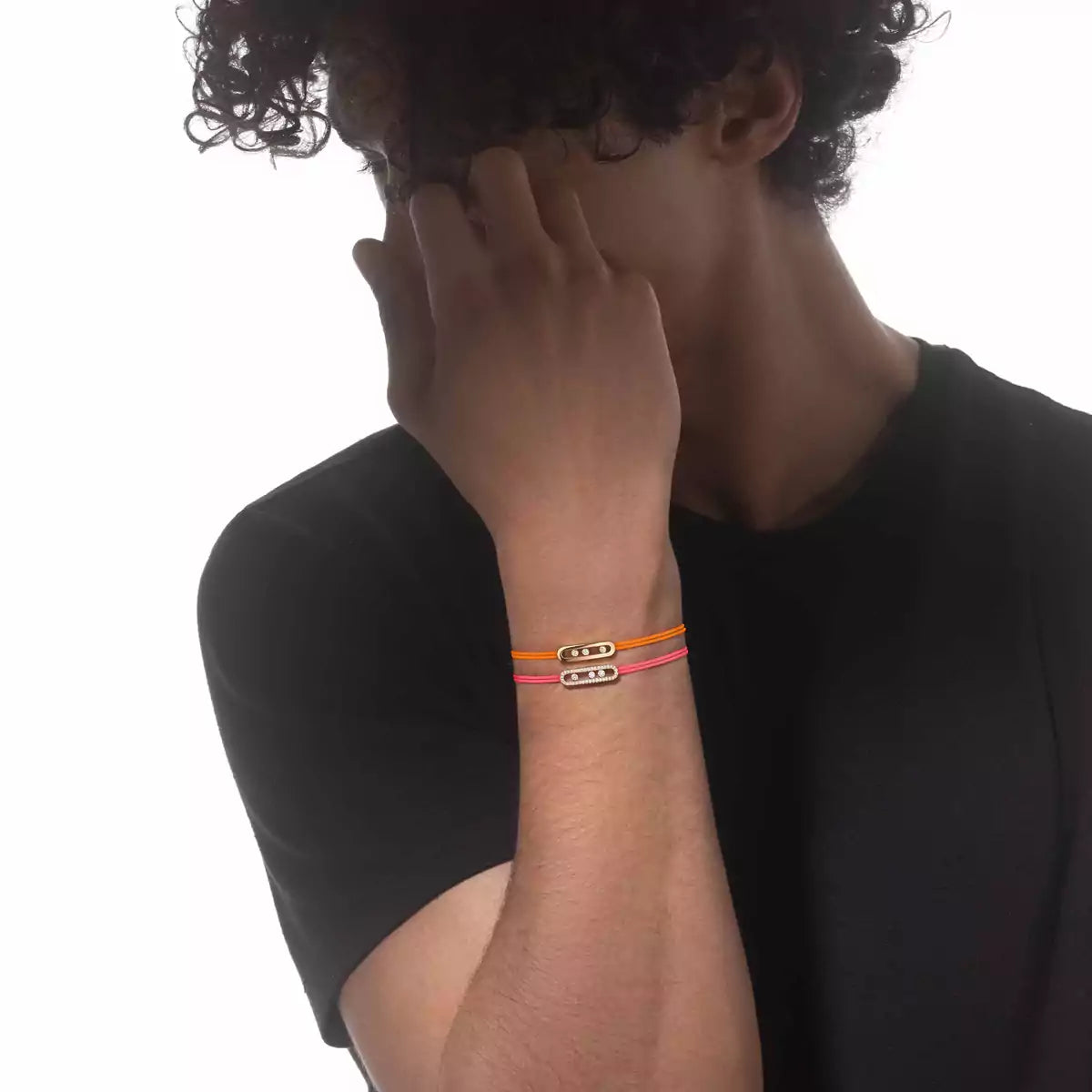[Polaidi Jewelry]Messika Care(s) pink cord pav¨¦ bracelet