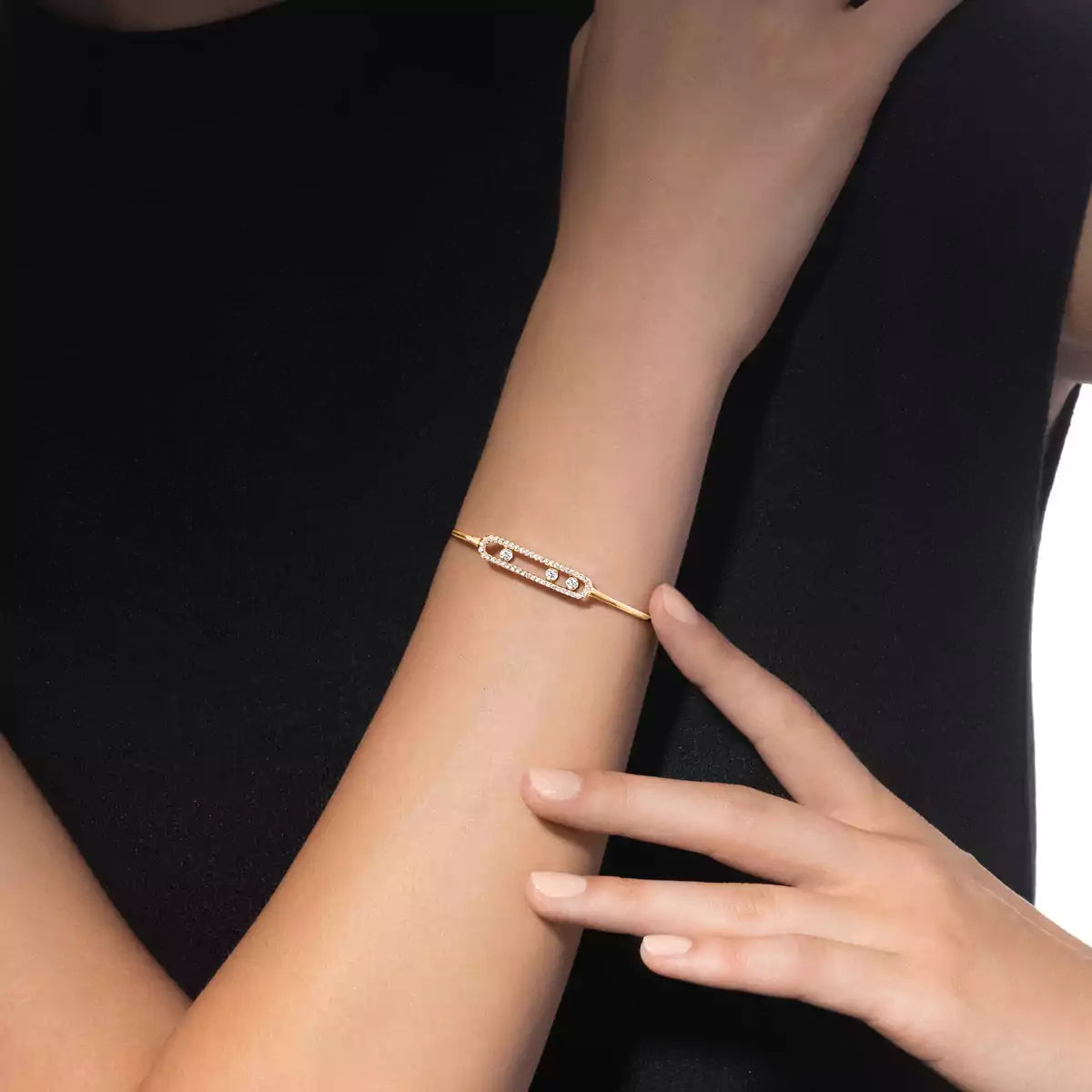 [Polaidi Jewelry]Move Pav¨¦ Diamond Bangle Bracelet M