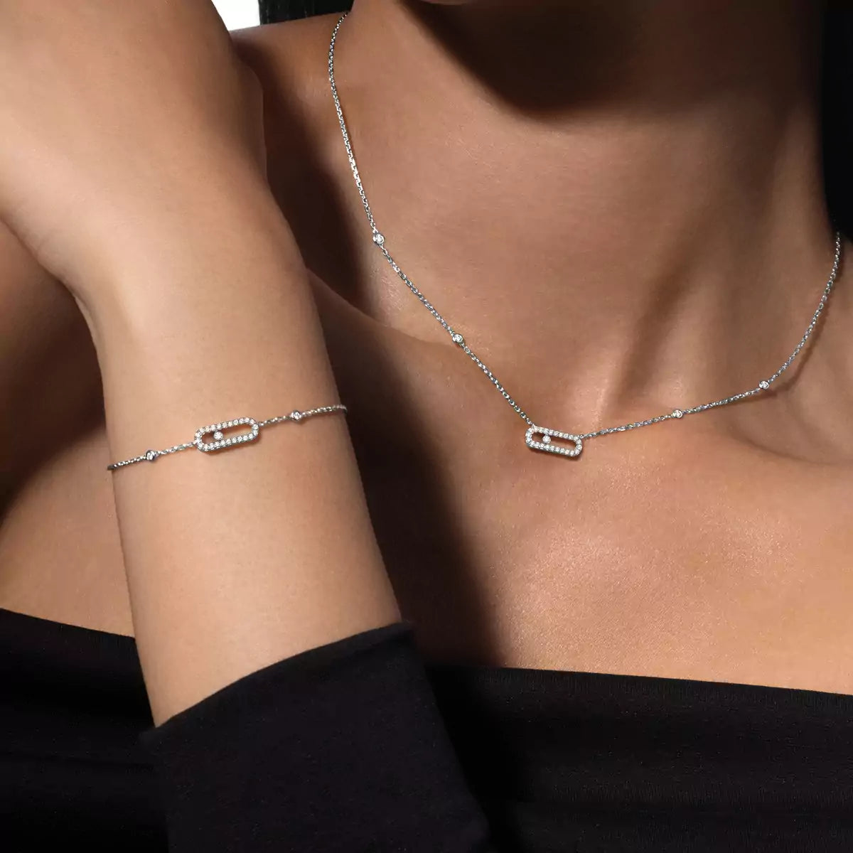 [Polaidi Jewelry]Diamond Necklace Move Uno