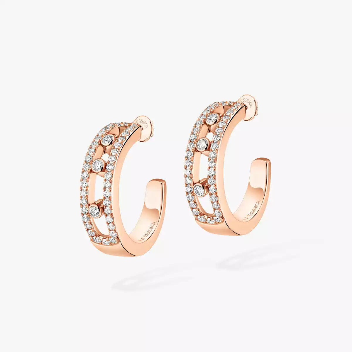 [Polaidi Jewelry]Diamond Pave_ Hoop Earrings Move
