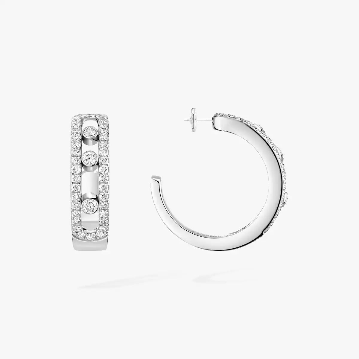 [Polaidi Jewelry]Diamond Pave_ Hoop Earrings Move