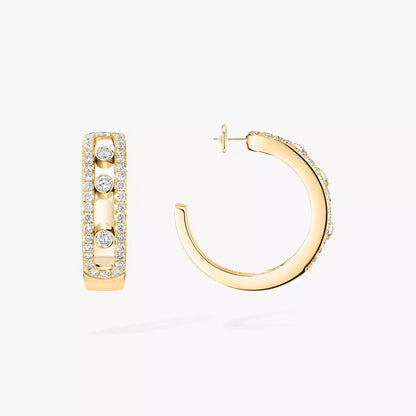[Polaidi Jewelry]Diamond Pave_ Hoop Earrings Move