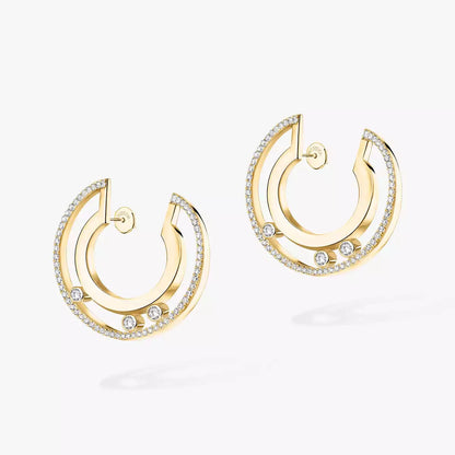 [Polaidi Jewelry]Move Romane Small Diamond Hoop Earrings
