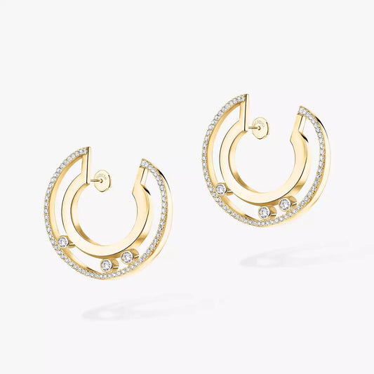 [Polaidi Jewelry]Move Romane Small Diamond Hoop Earrings