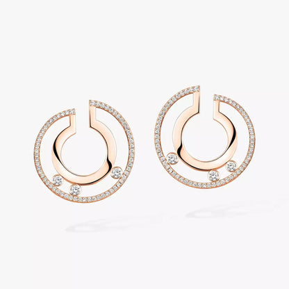 [Polaidi Jewelry]Move Romane Small Diamond Hoop Earrings