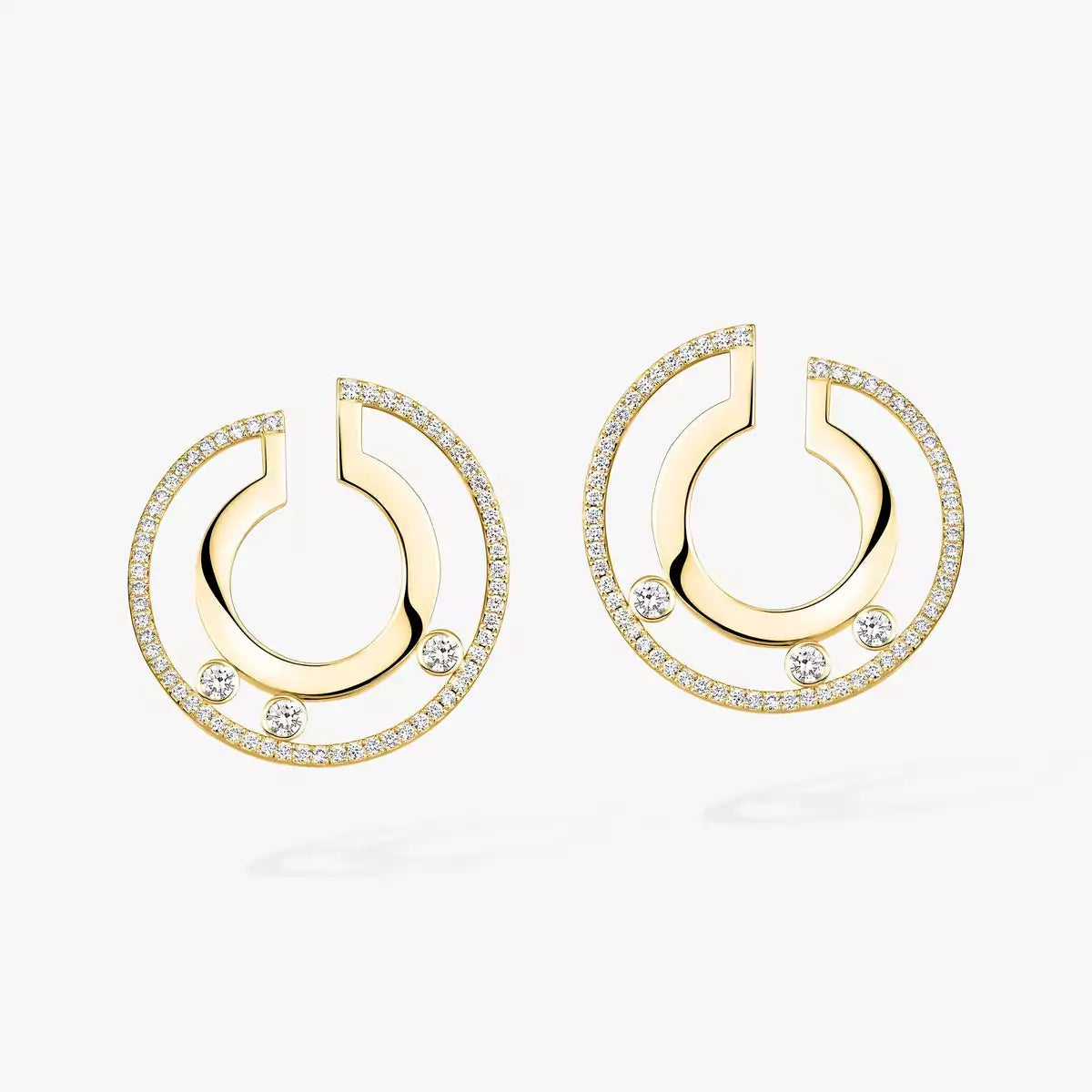 [Polaidi Jewelry]Move Romane Small Diamond Hoop Earrings