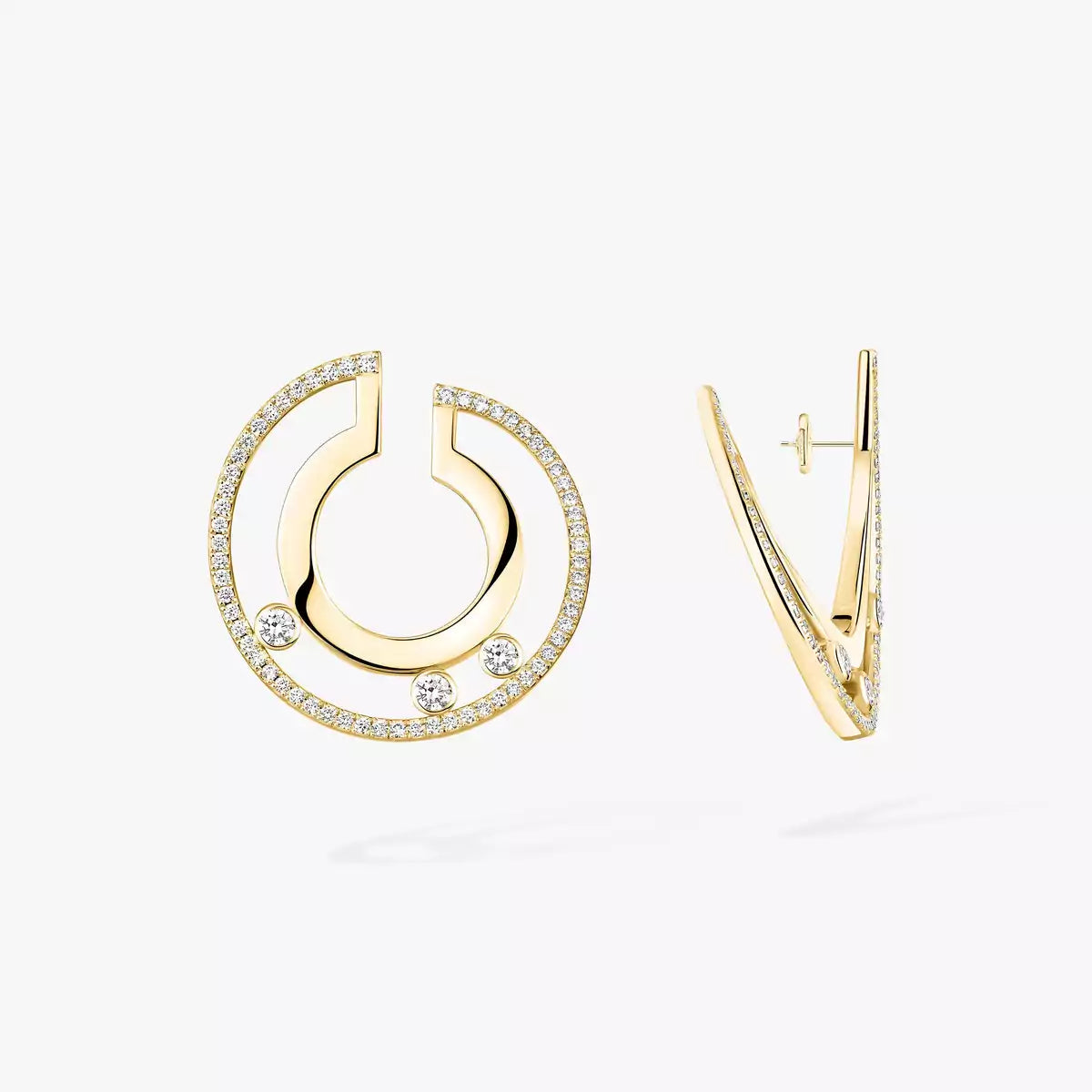 [Polaidi Jewelry]Move Romane Small Diamond Hoop Earrings