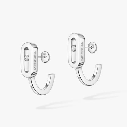 [Polaidi Jewelry]Diamond Mini Hoop Earrings Move Classique