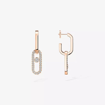 [Polaidi Jewelry]Move Link Diamond Earrings